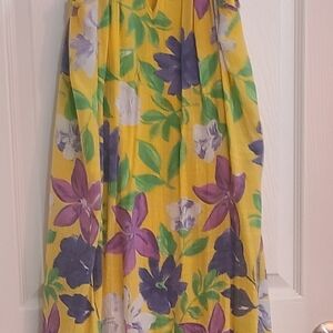 Floral Yellow and Purple Women's Skirt